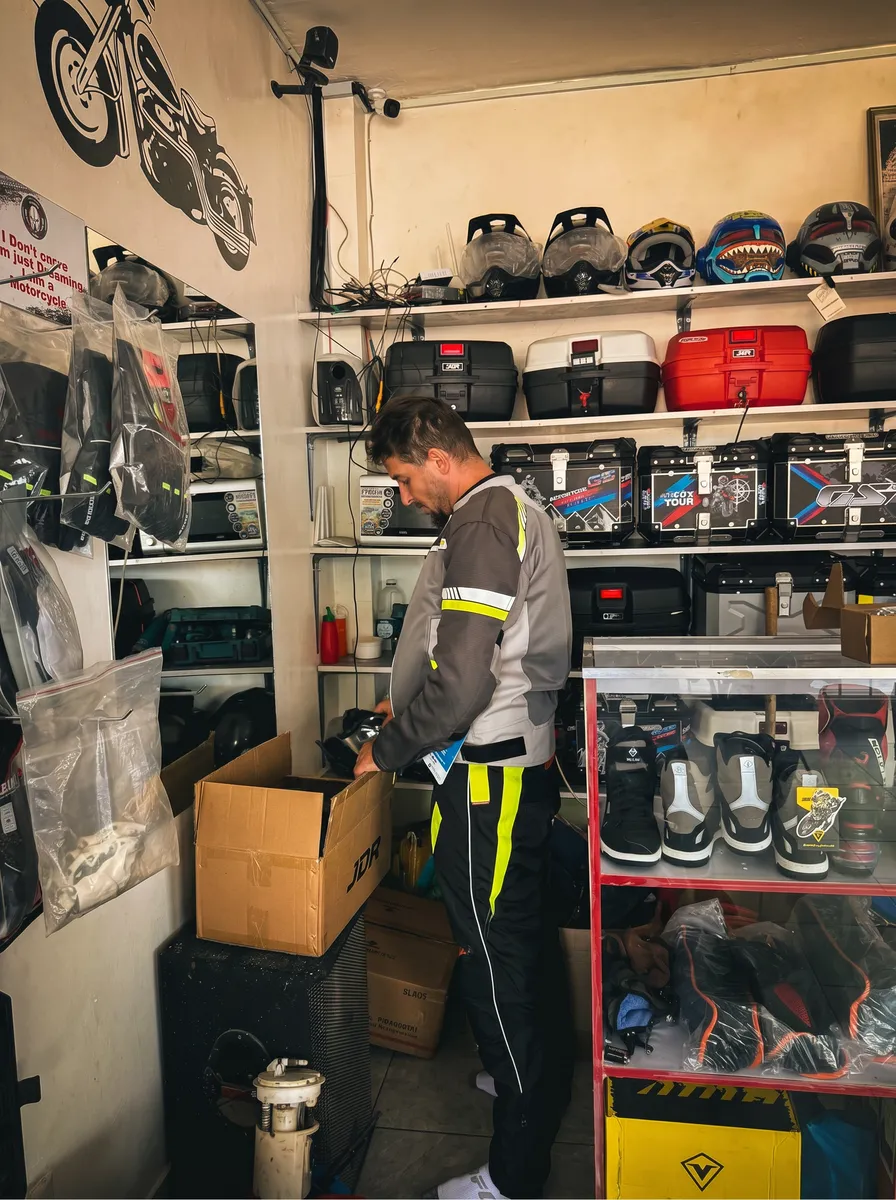 Gearing up at Diani Moto workshop